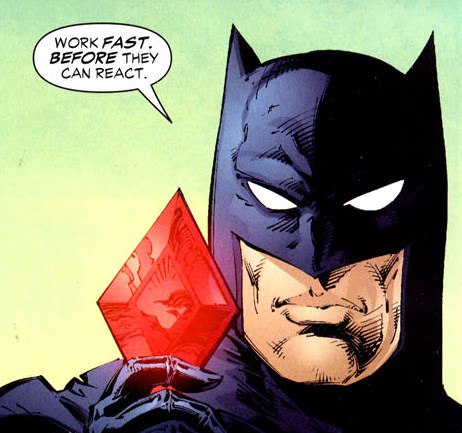Doug Mahnke: Batman Holds a Glowing Red Gem