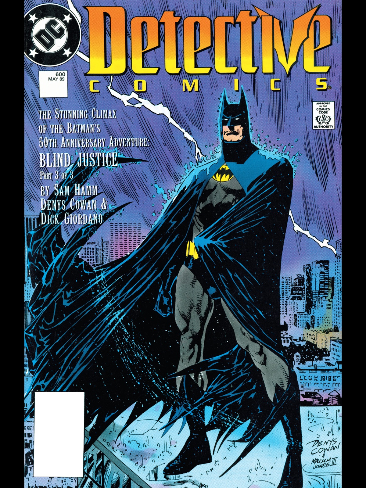 Denys Cowan: Cover to Detective Comics #600
