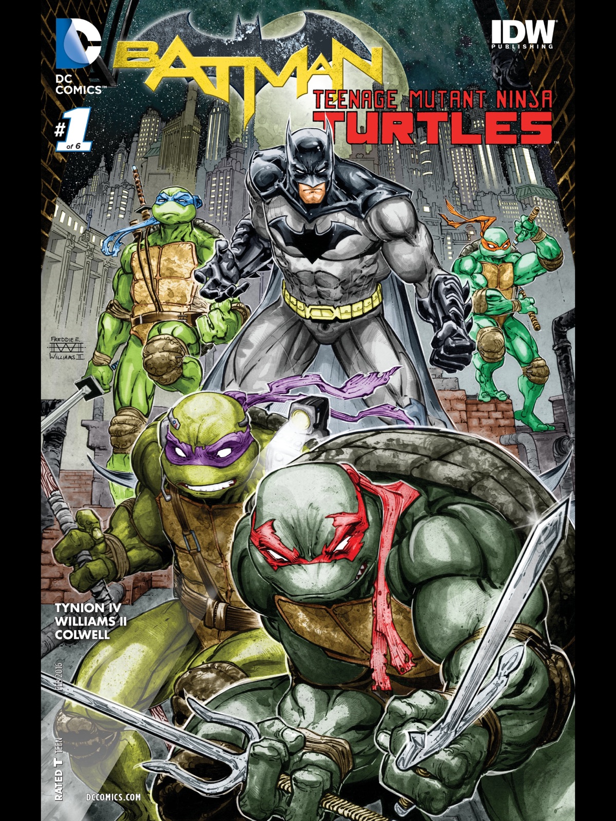 Freddie E. Williams II: Cover to Batman/Teenage Mutant Ninja Turtles #1