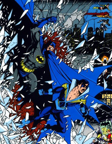George Perez: Batman and Nightwing Crash Through Glass