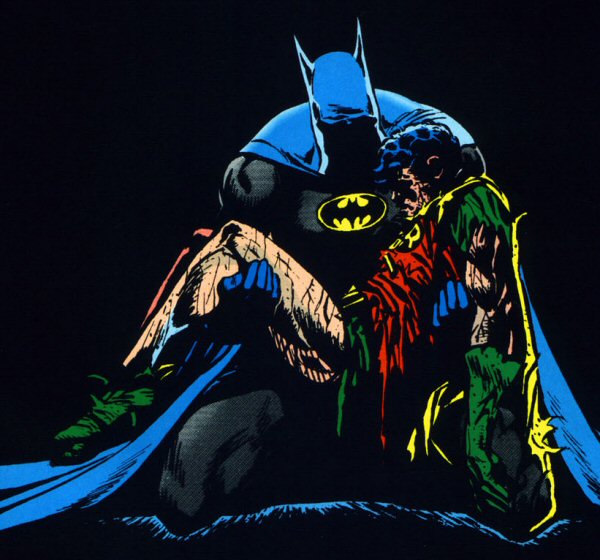 Jim Aparo: Batman Cradles a Wounded Robin