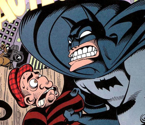 Roger Langridge: Batman Looms Over a Terrified Man