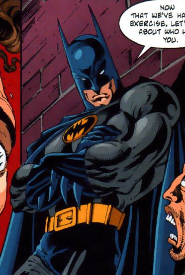 Sergio Cariello: Batman holds up a brick wall