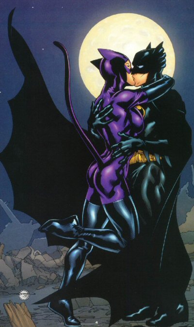 Terry Dodson: Batman and Catwoman Kiss Under the Moon