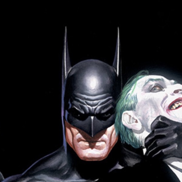 Alex Ross: Batman Restrains the Joker as Harley Watches